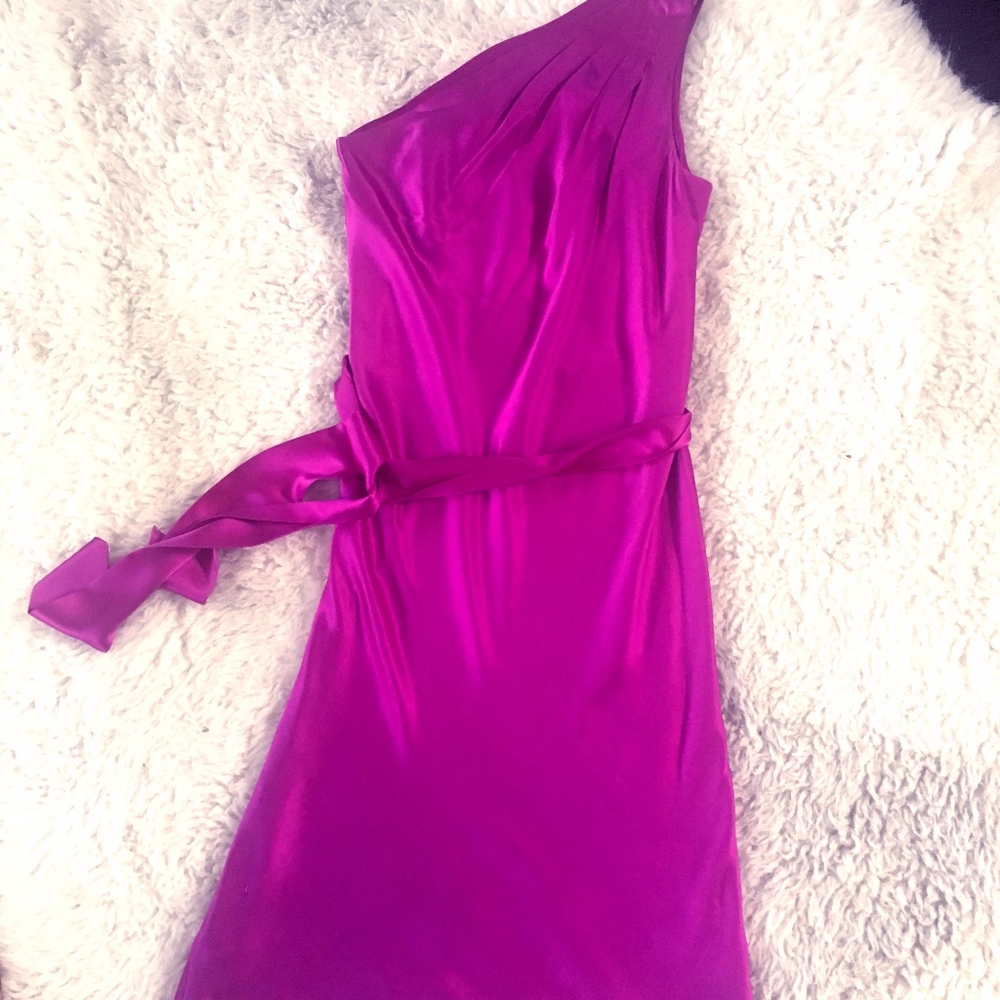 One Shoulder Silk Dress